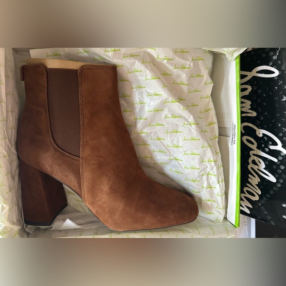 Sam Edelman Suede Booties Nut Brown Women's Size 8.5M New in Box - Picture 6 of 8